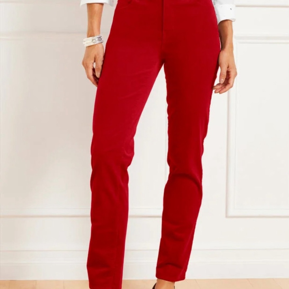 Talbots Bold Red‎ corduroy straight leg Pantsuit